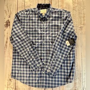 St. John’s Bay XL Blue Square Button-Up Shirt | Classic Fit | NWT